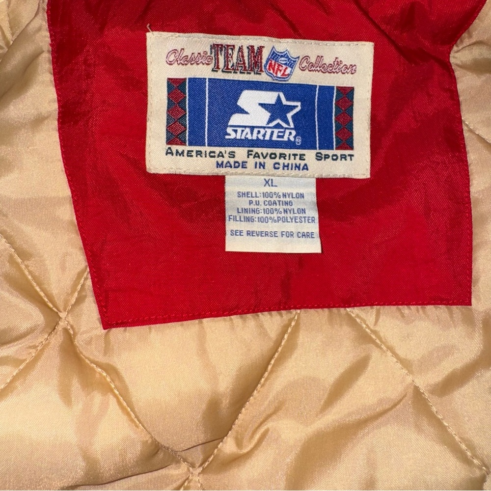 Vintage Rare 90s Starter San Francisco 49ers Puffer Jacket Red NFL Star XL EUC - Picture 10 of 10
